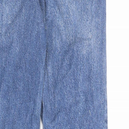 Denim & Co. Womens Blue Cotton Straight Jeans Size 6 Regular Zip