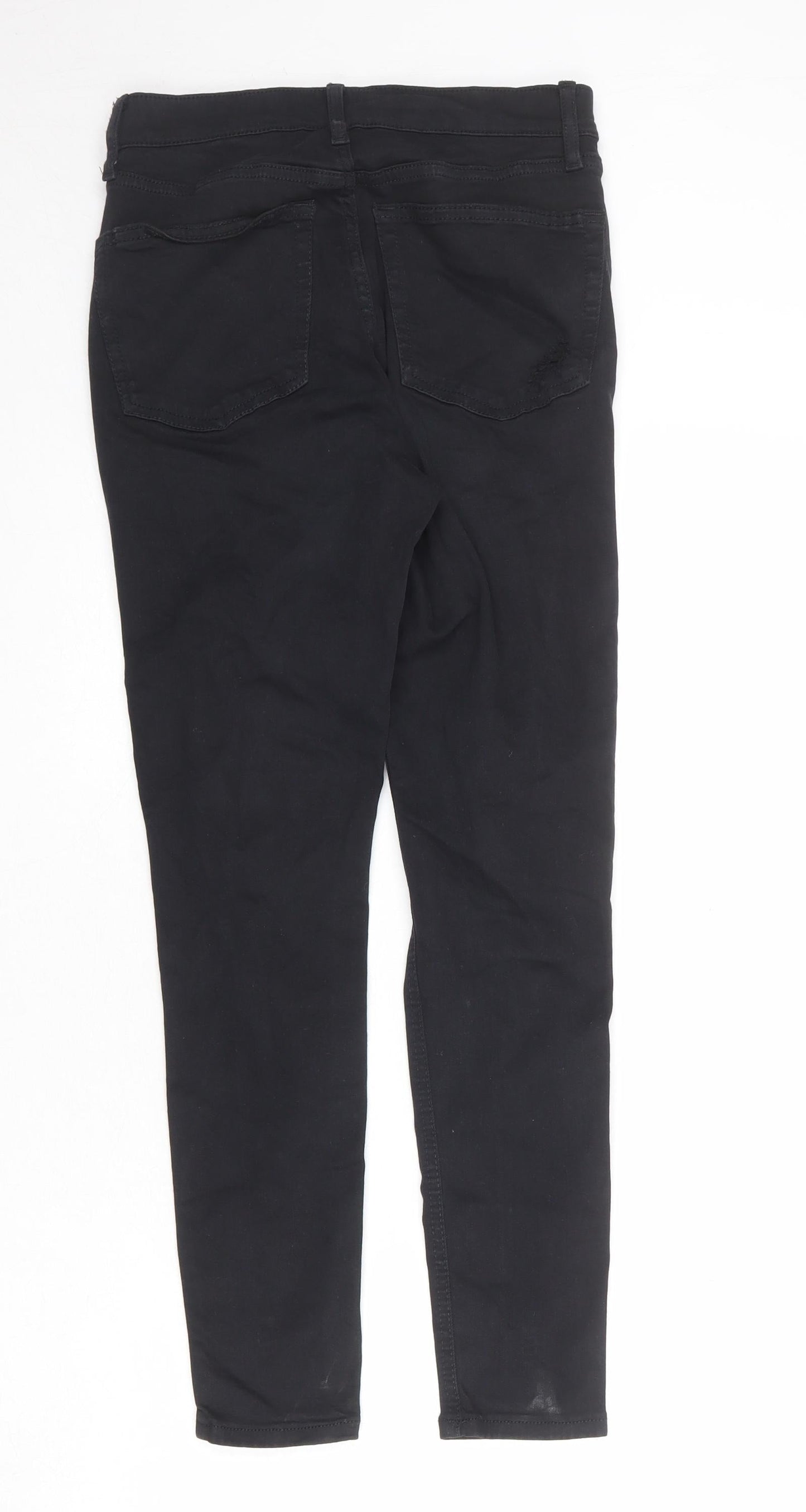 Topshop Womens Black Cotton Skinny Jeans Size 28 in Regular Zip