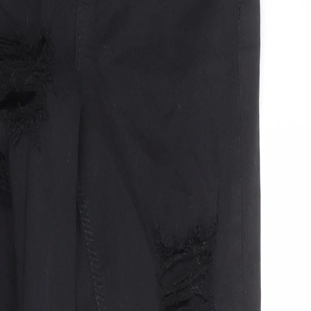 Topshop Womens Black Cotton Skinny Jeans Size 28 in Regular Zip
