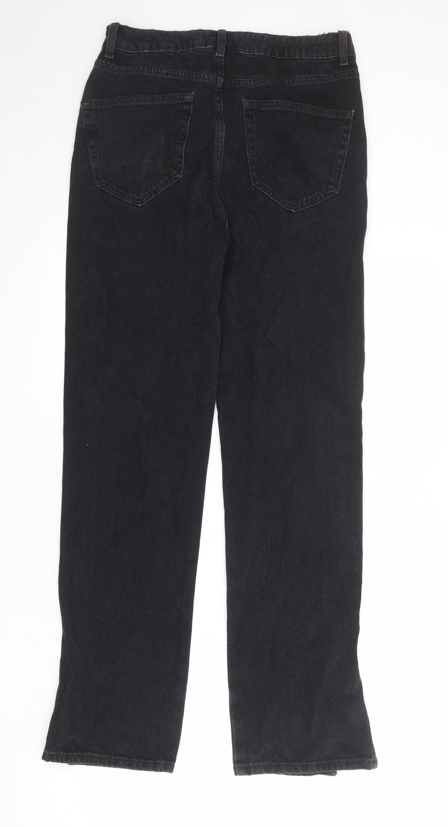 Denim & Co. Womens Black Cotton Straight Jeans Size 10 Regular Zip