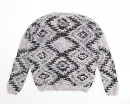 Womens UK Size M Staring at Stars Grey Pullover Jumper