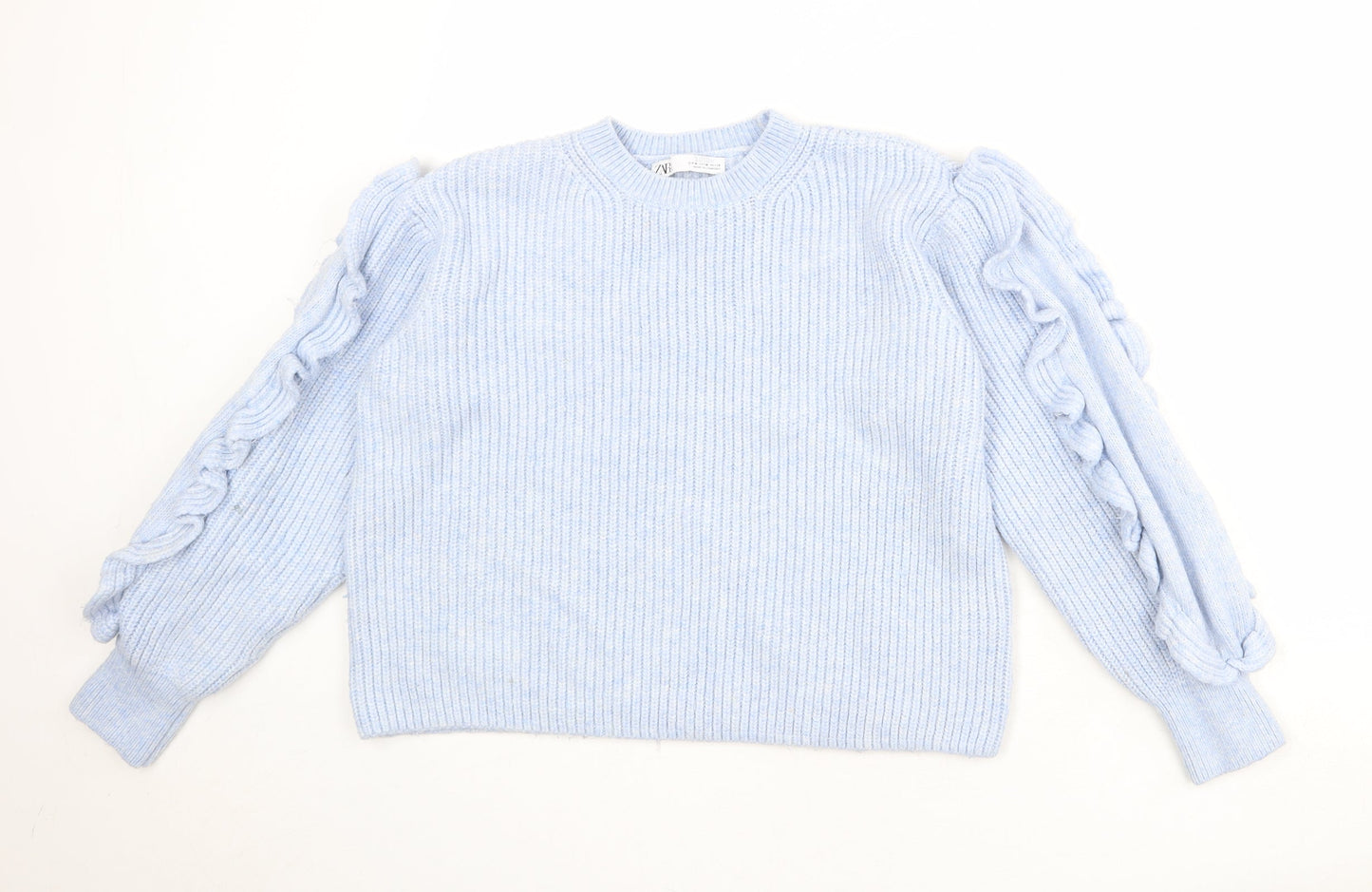 Womens UK Size M Zara Blue Pullover Jumper