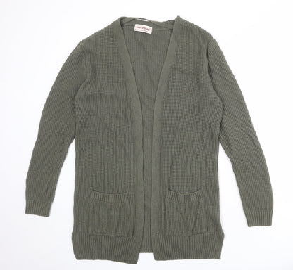Son of Stag Womens Green V-Neck Acrylic Cardigan Jumper Size S
