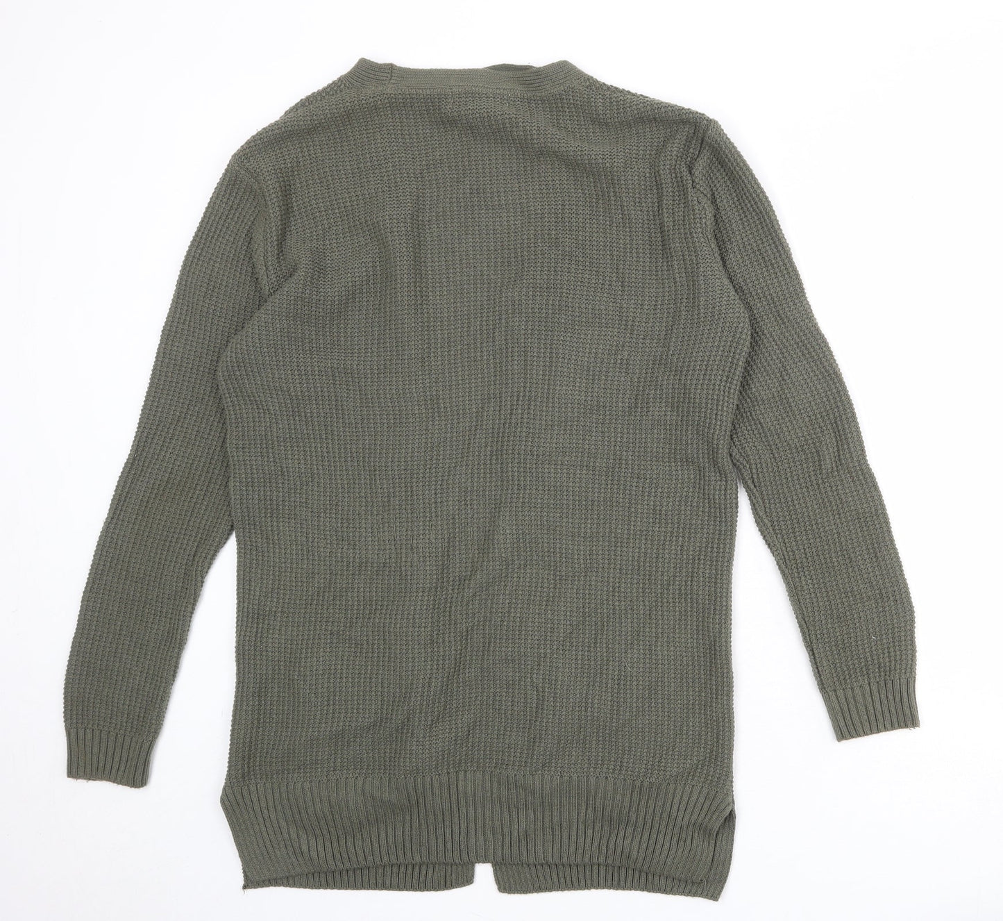 Son of Stag Womens Green V-Neck Acrylic Cardigan Jumper Size S