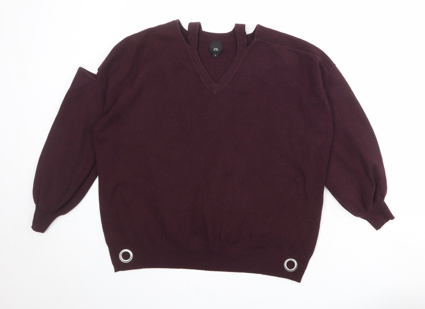 Womens UK Size S River Island Red Pullover Jumper