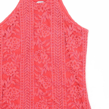 Womens UK Size 10 Dorothy Perkins Pink Basic Tank