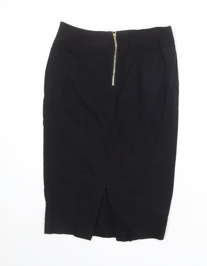 New Look Womens Blue Viscose Straight & Pencil Skirt Size 10 Zip