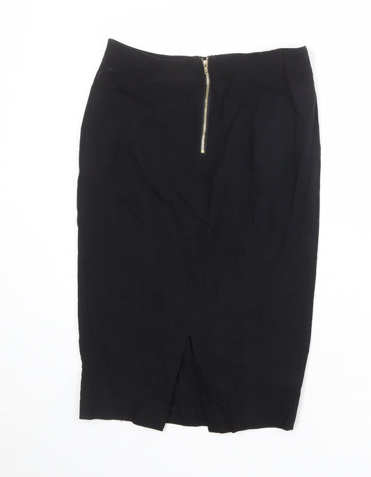 New Look Womens Blue Viscose Straight & Pencil Skirt Size 10 Zip