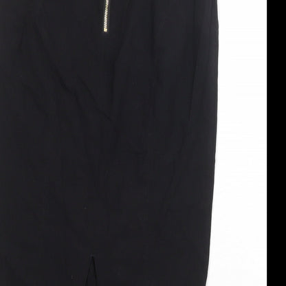 New Look Womens Blue Viscose Straight & Pencil Skirt Size 10 Zip