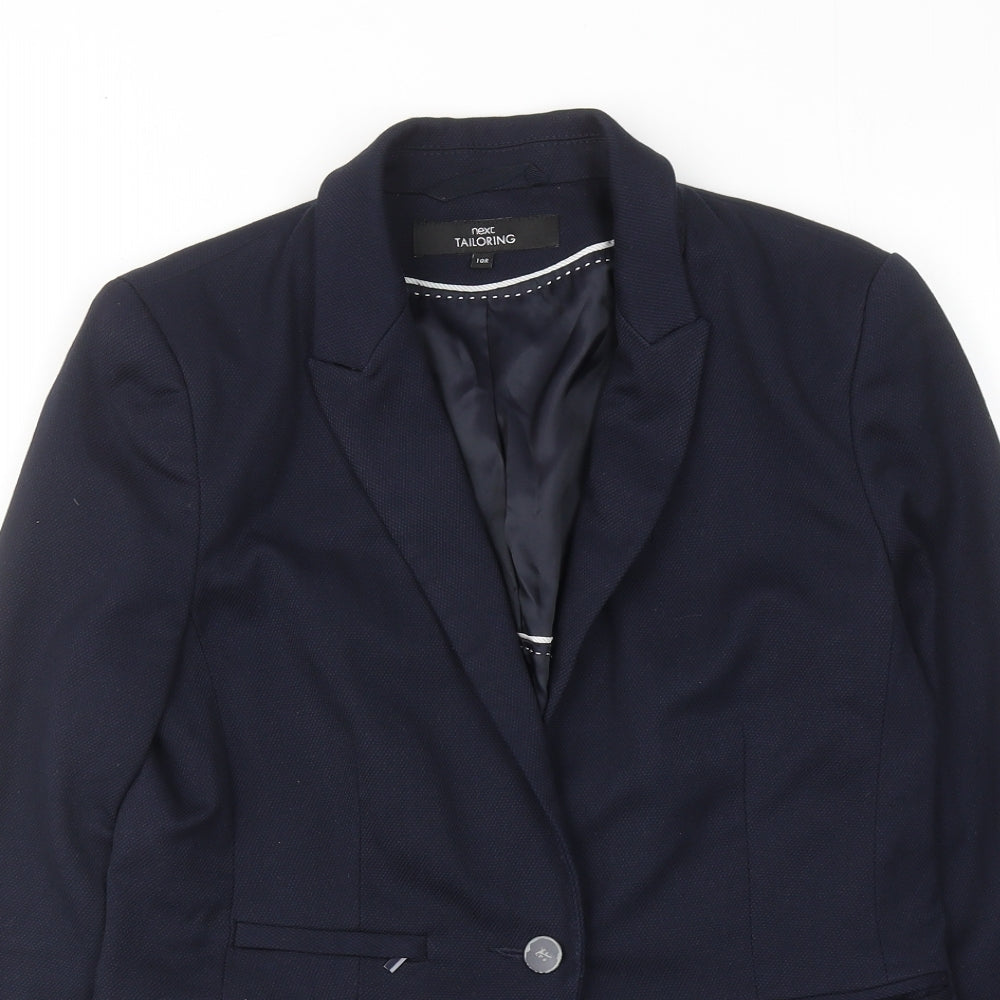 NEXT Womens Blue Polyester Jacket Suit Jacket Size 10