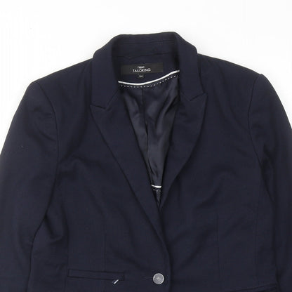 NEXT Womens Blue Polyester Jacket Suit Jacket Size 10