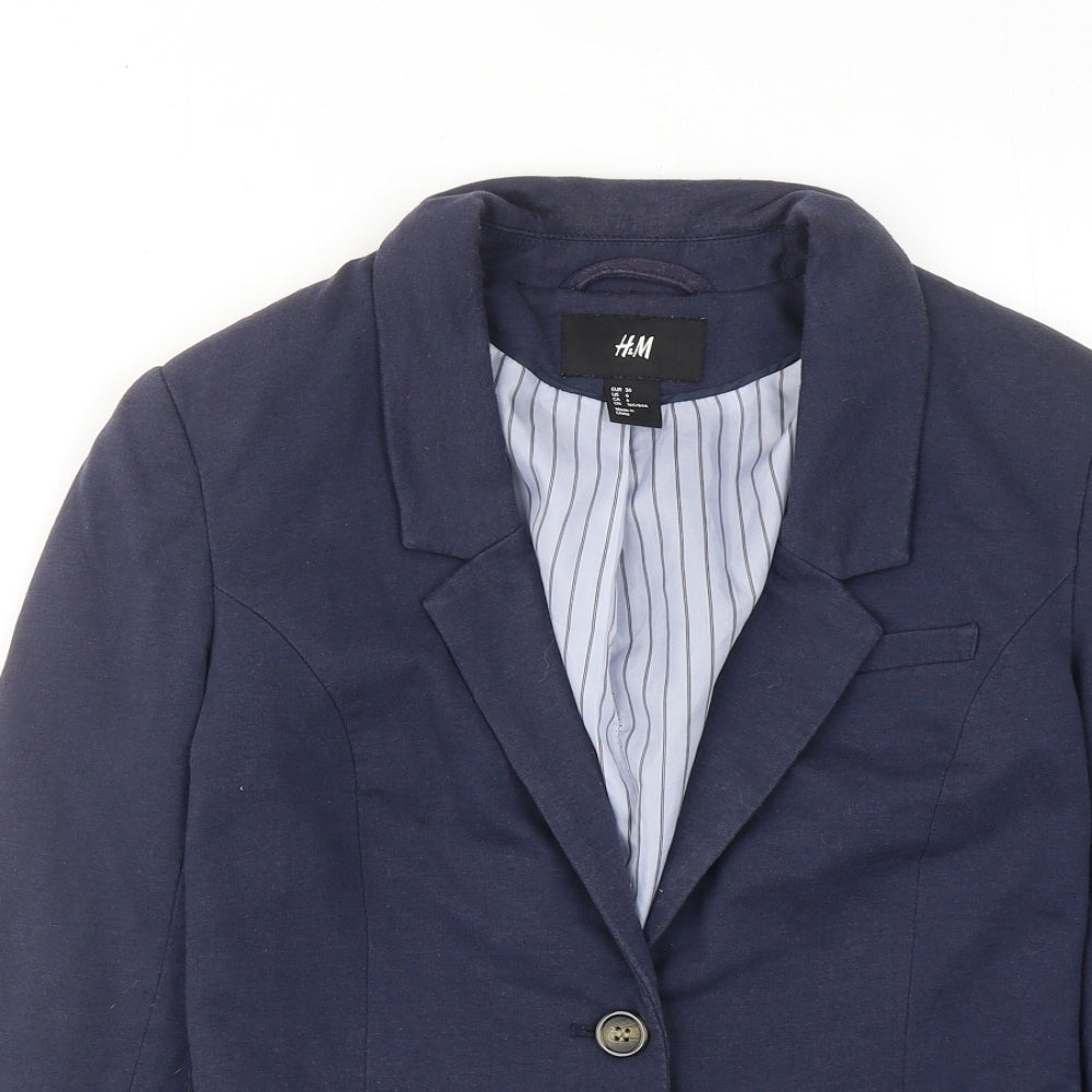 Womens UK Size 8 H&M Blue Jacket