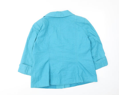 Joanna Hope Womens Blue Jacket Blazer Size 8 Button