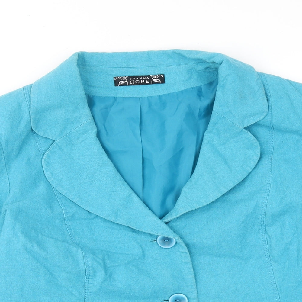 Joanna Hope Womens Blue Jacket Blazer Size 8 Button