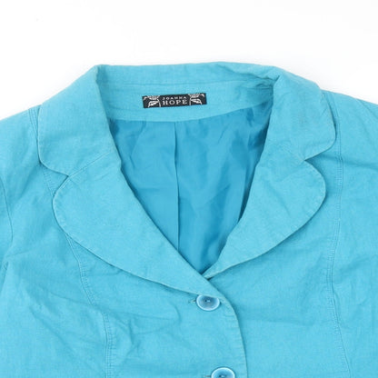 Joanna Hope Womens Blue Jacket Blazer Size 8 Button