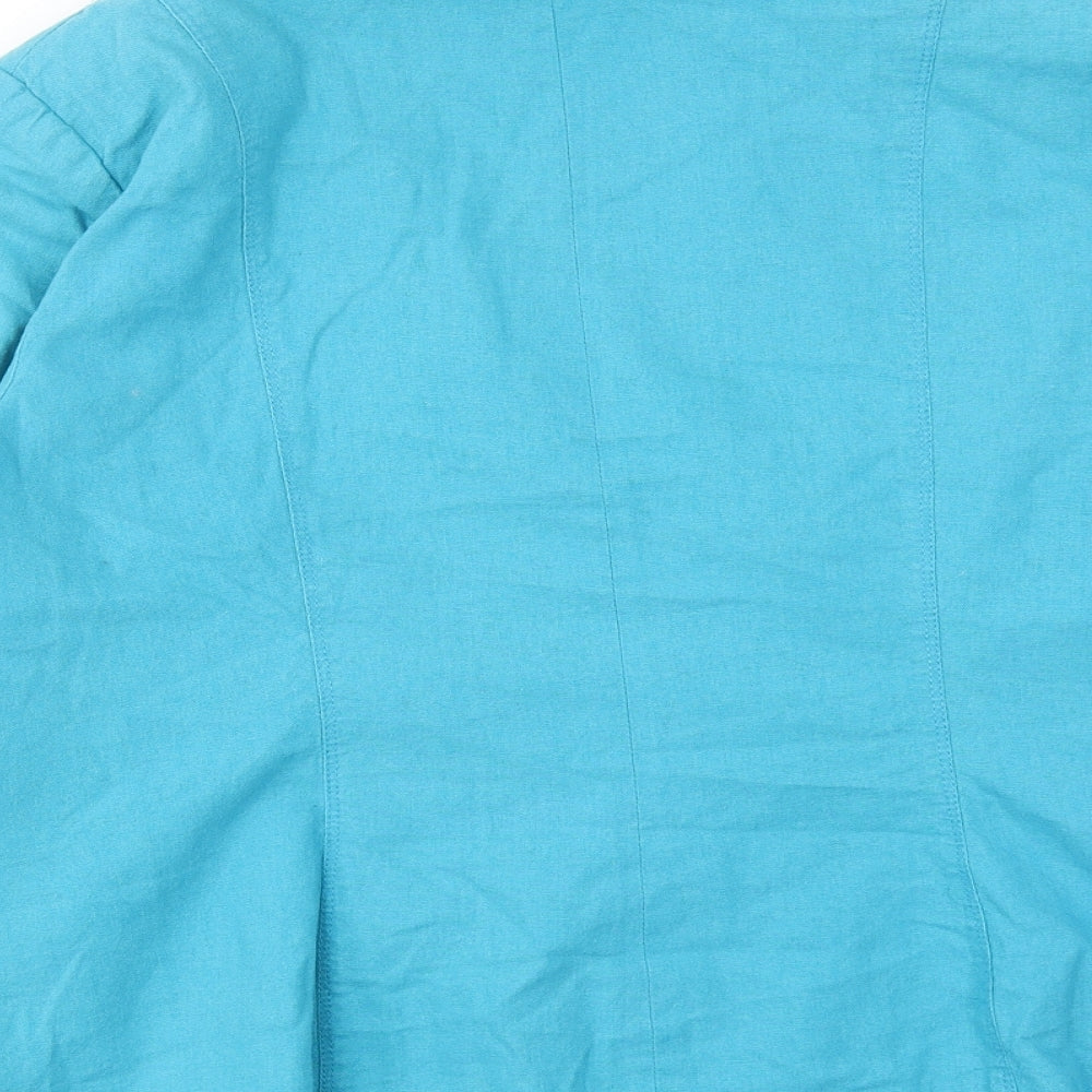 Joanna Hope Womens Blue Jacket Blazer Size 8 Button