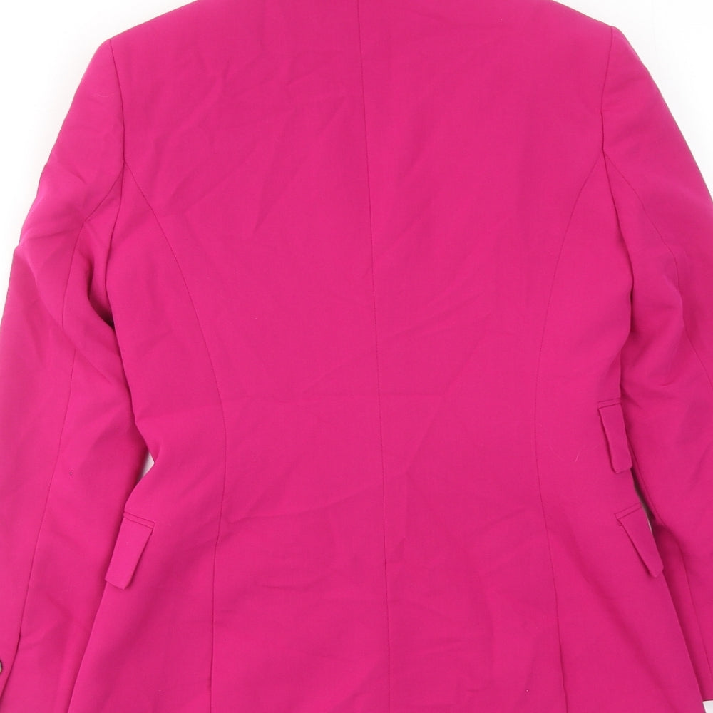 Topshop Womens Pink Polyester Jacket Suit Jacket Size 4