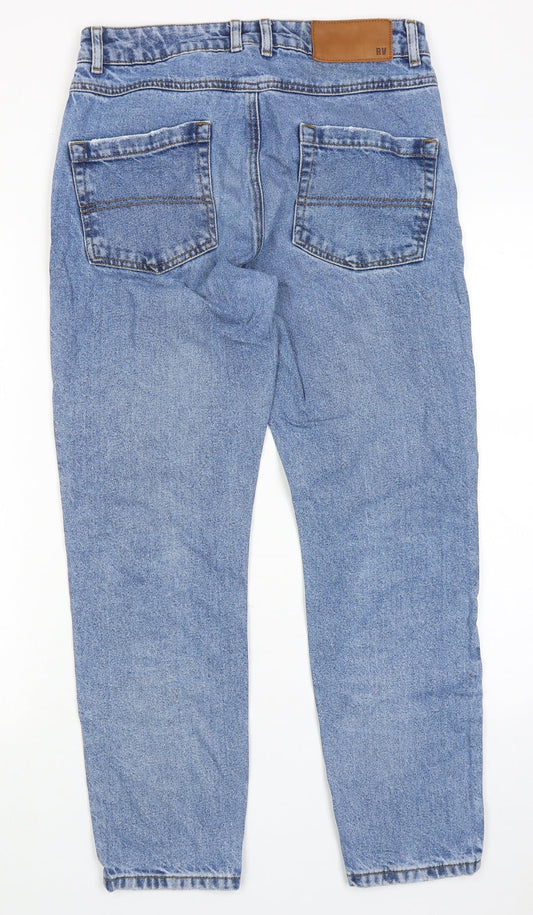 Reclaimed Vintage Womens Blue Cotton Skinny Jeans Size 30 in Regular Zip