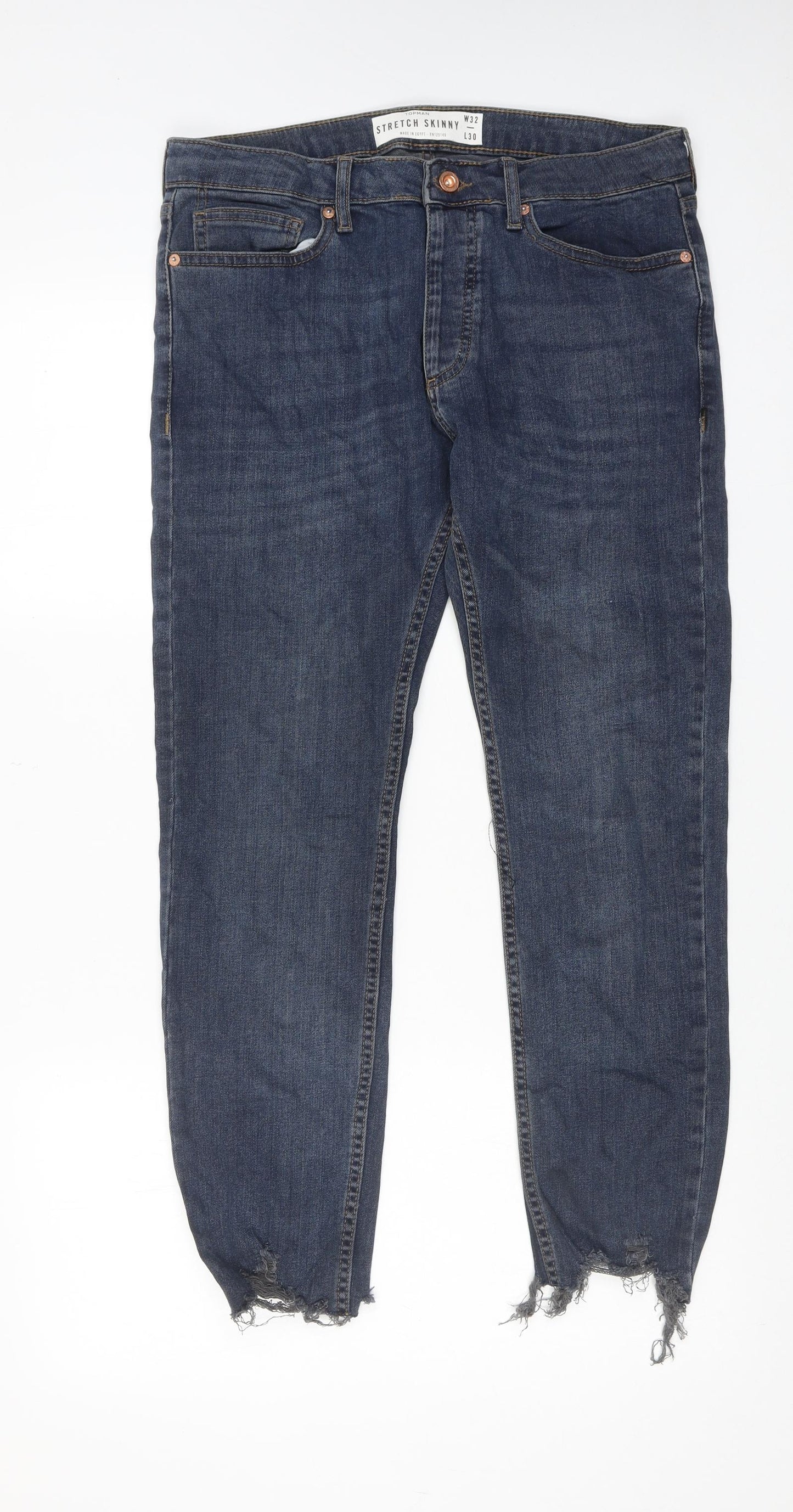 Mens UK Size 32 in Topman Regular Fit Skinny Blue Jeans