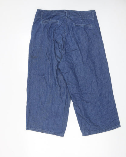 New Look Womens Blue Cotton Straight Jeans Size 14 Regular Zip