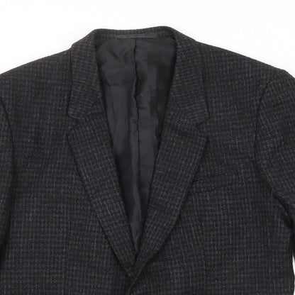 Nico Mens Black Geometric Wool Jacket Blazer Size 40 Regular