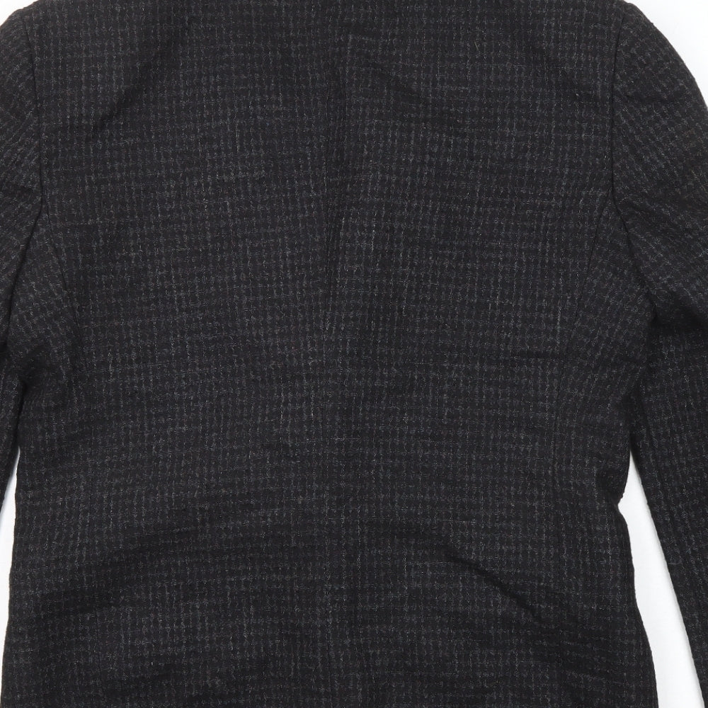 Nico Mens Black Geometric Wool Jacket Blazer Size 40 Regular