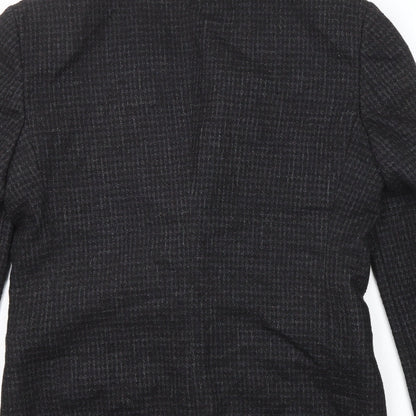 Nico Mens Black Geometric Wool Jacket Blazer Size 40 Regular