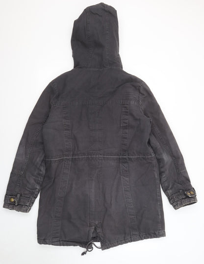 Marks and Spencer Womens Grey Parka Jacket Size 12 Zip