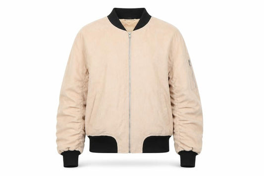 Womens UK Size 10 PRETTYLITTLETHING Beige Bomber Jacket
