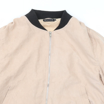 Womens UK Size 10 PRETTYLITTLETHING Beige Bomber Jacket