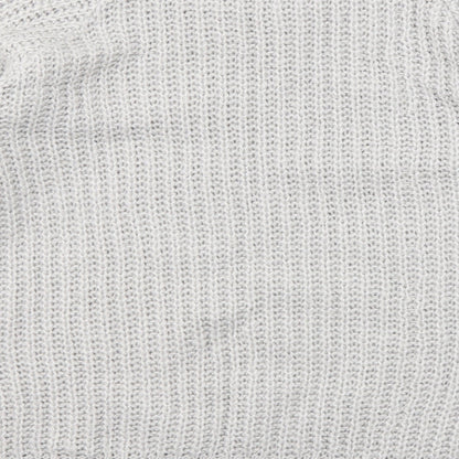 Boohoo Womens Grey Round Neck Acrylic Pullover Jumper Size S