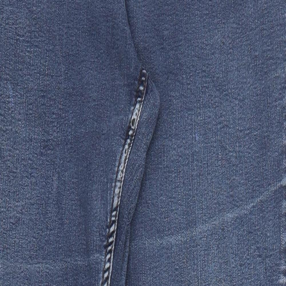Debenhams Womens Blue Cotton Straight Jeans Size 14 Regular Zip