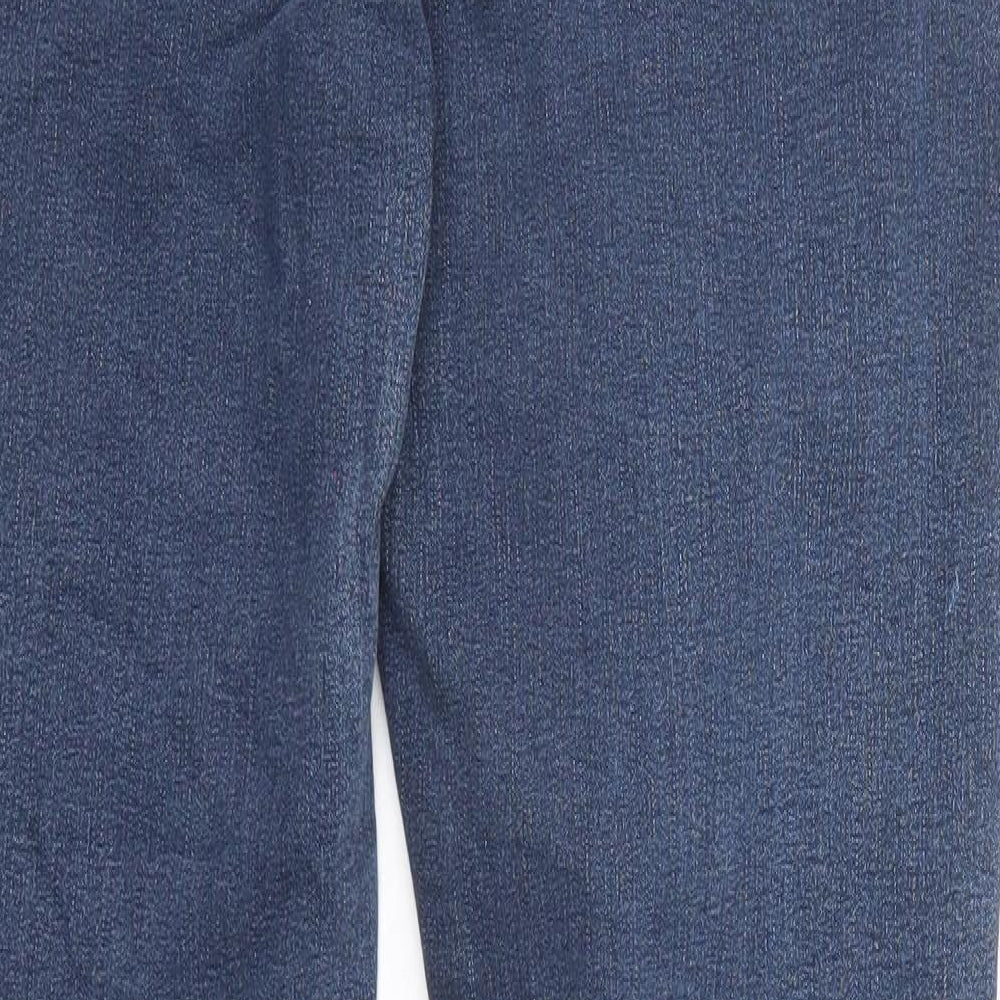 Debenhams Womens Blue Cotton Straight Jeans Size 14 Regular Zip