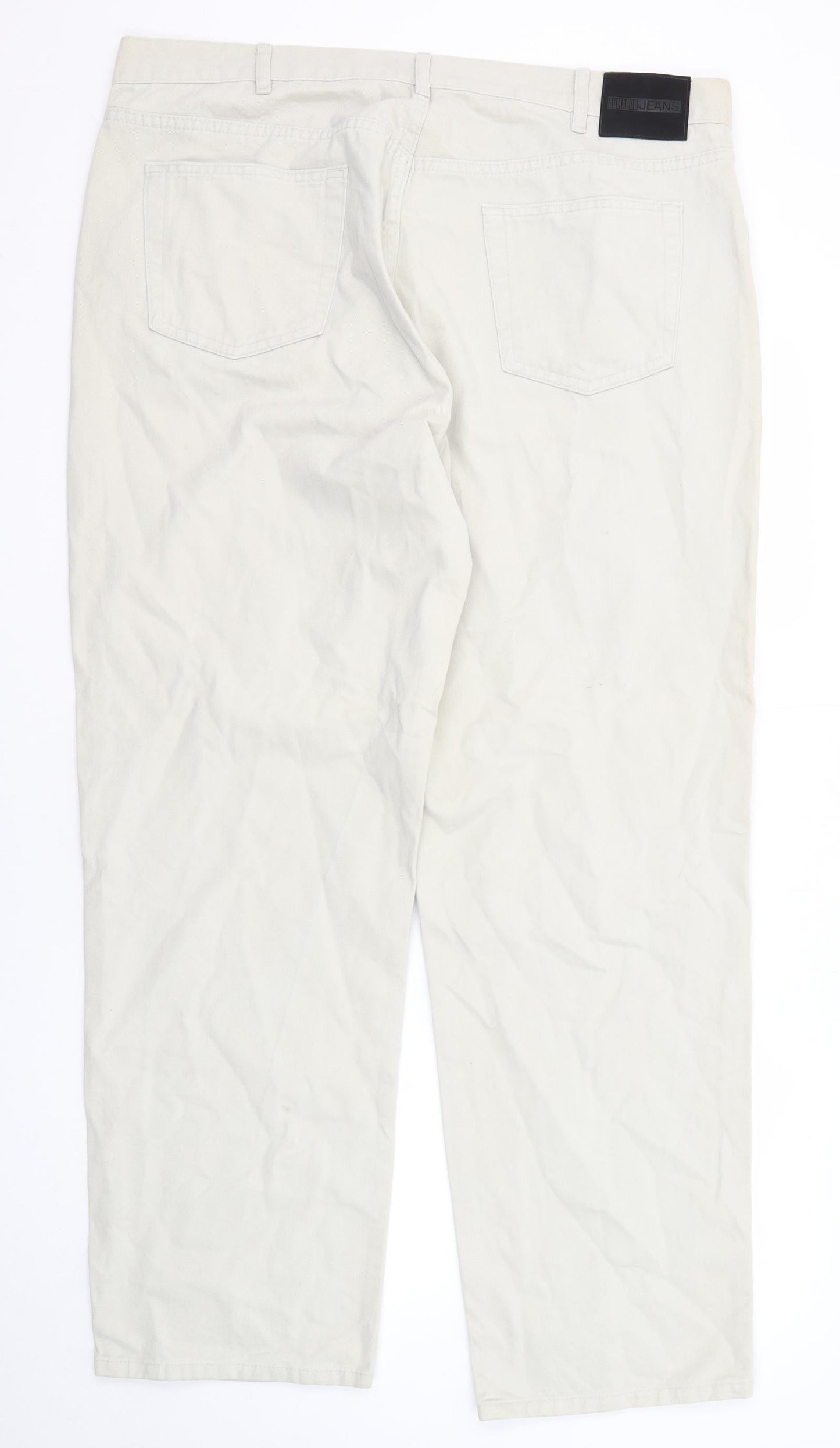 Armando Mens Grey Cotton Straight Jeans Size 40 in L30 in Regular Zip