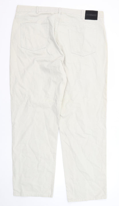 Armando Mens Grey Cotton Straight Jeans Size 40 in L30 in Regular Zip