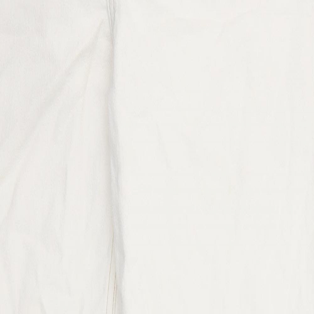 Topshop Womens White Cotton Straight Jeans Size 26 in L32 in Regular Zip