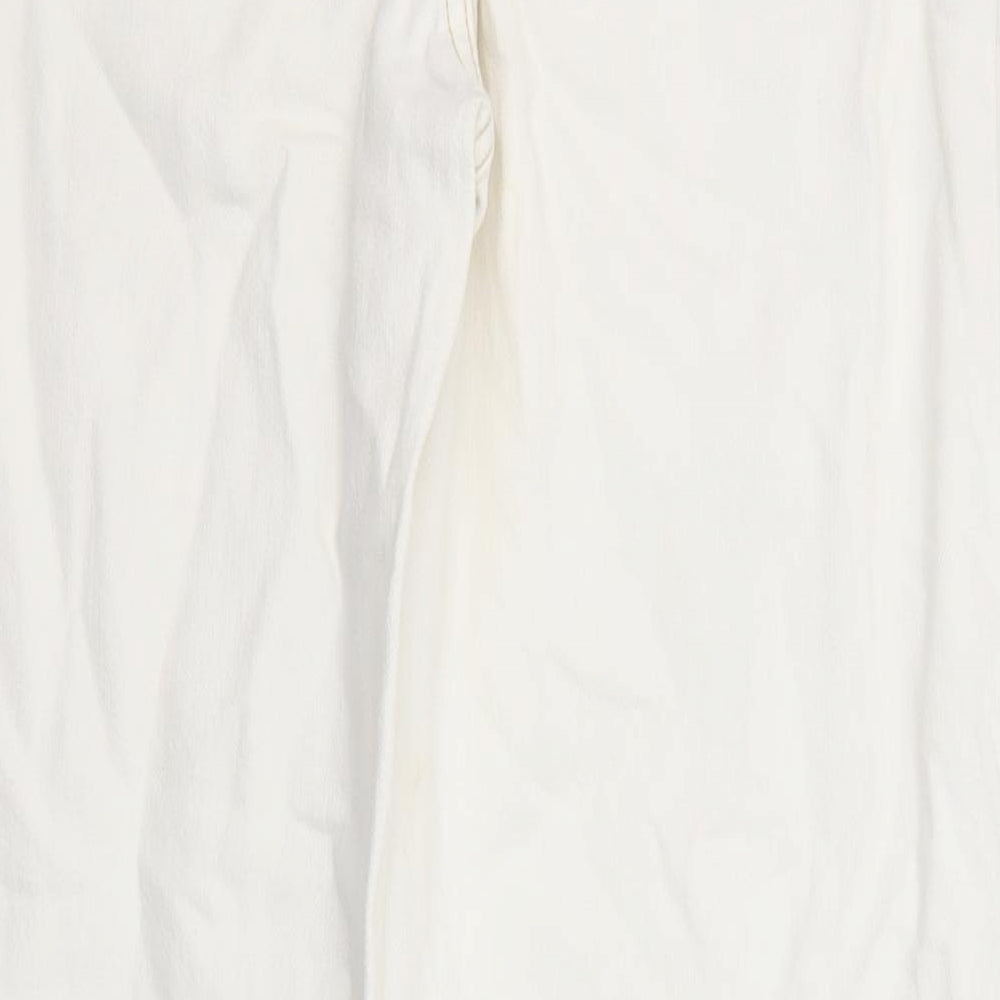Topshop Womens White Cotton Straight Jeans Size 26 in L32 in Regular Zip