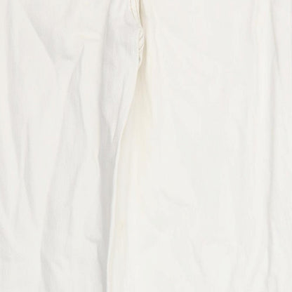 Topshop Womens White Cotton Straight Jeans Size 26 in L32 in Regular Zip