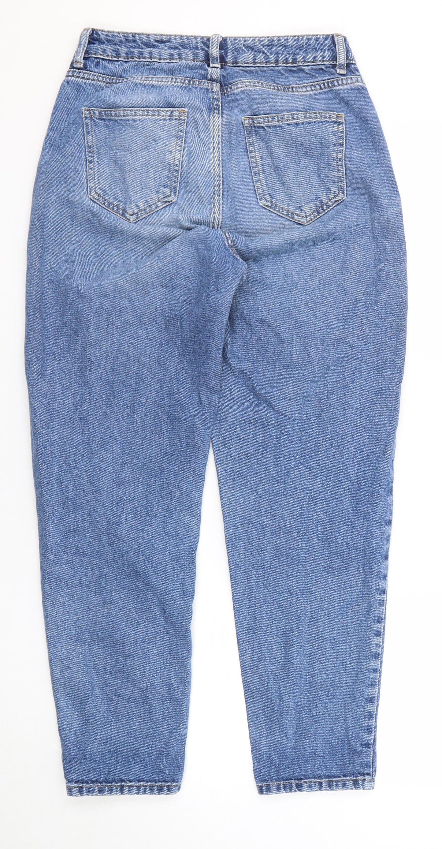 Denim & Co. Womens Blue Cotton Straight Jeans Size 8 Regular Zip