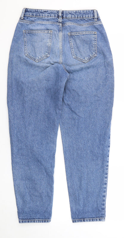 Denim & Co. Womens Blue Cotton Straight Jeans Size 8 Regular Zip