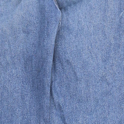 Denim & Co. Womens Blue Cotton Straight Jeans Size 8 Regular Zip