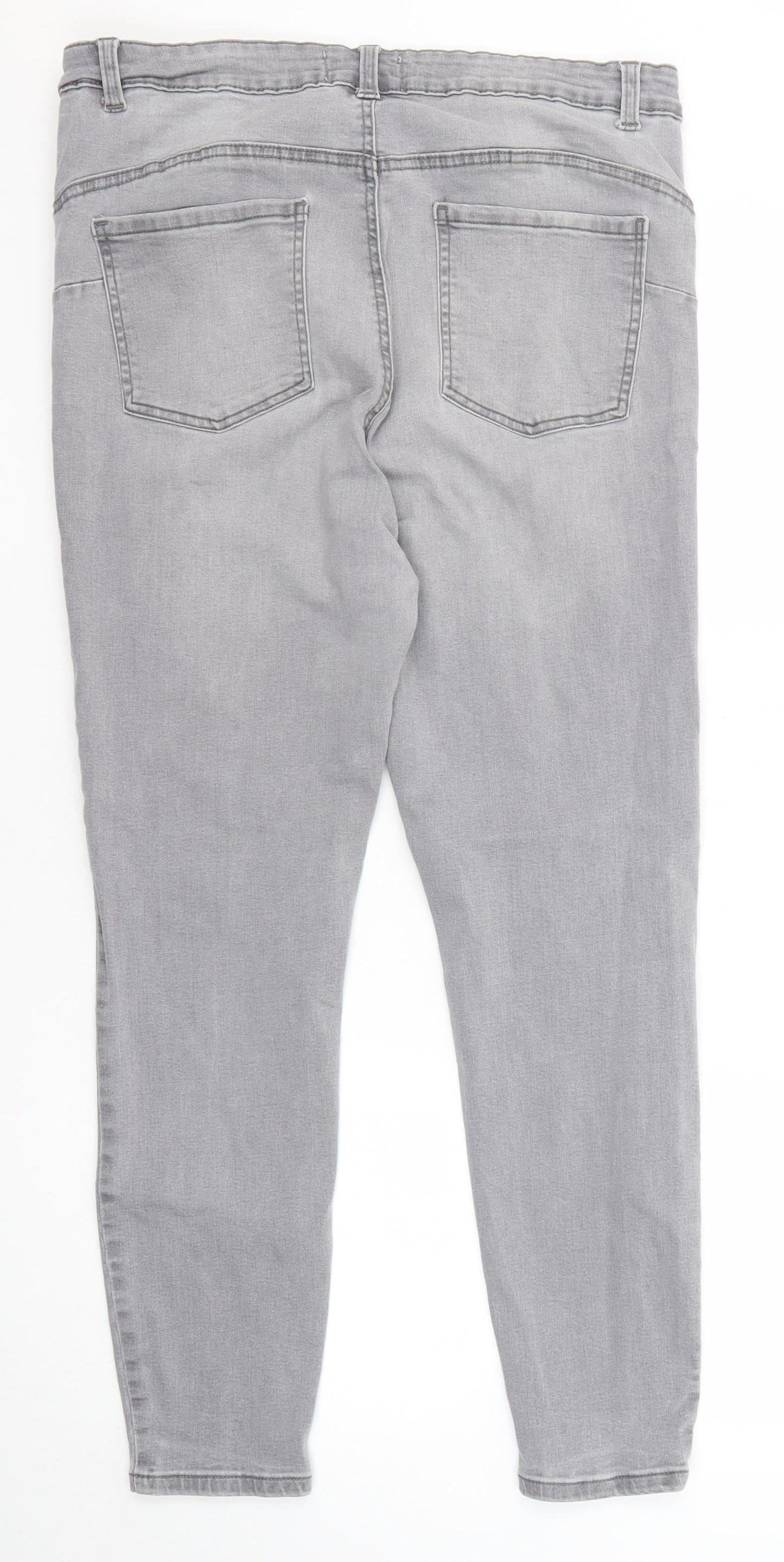 Denim & Co. Womens Grey Cotton Skinny Jeans Size 8 Regular Zip