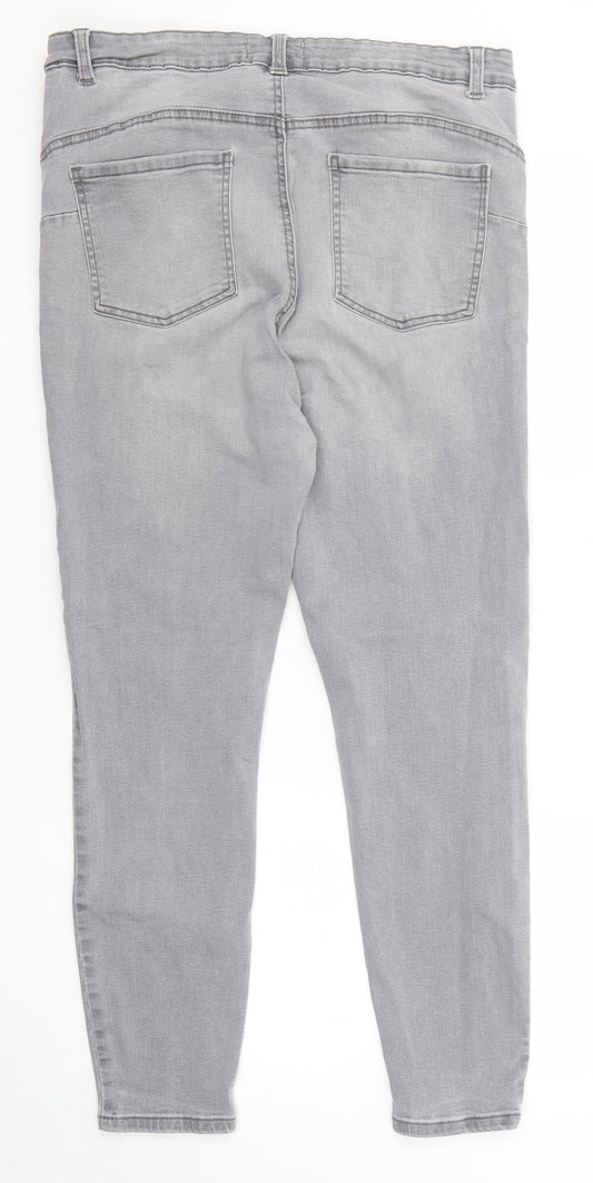 Denim & Co. Womens Grey Cotton Skinny Jeans Size 8 Regular Zip