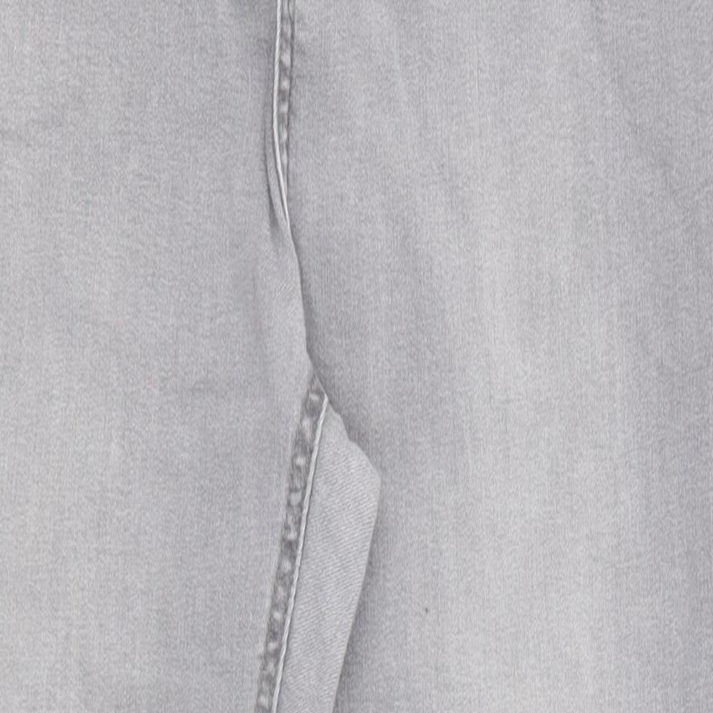 Denim & Co. Womens Grey Cotton Skinny Jeans Size 8 Regular Zip