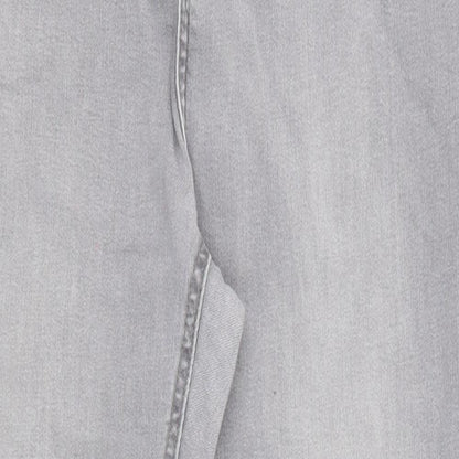 Denim & Co. Womens Grey Cotton Skinny Jeans Size 8 Regular Zip
