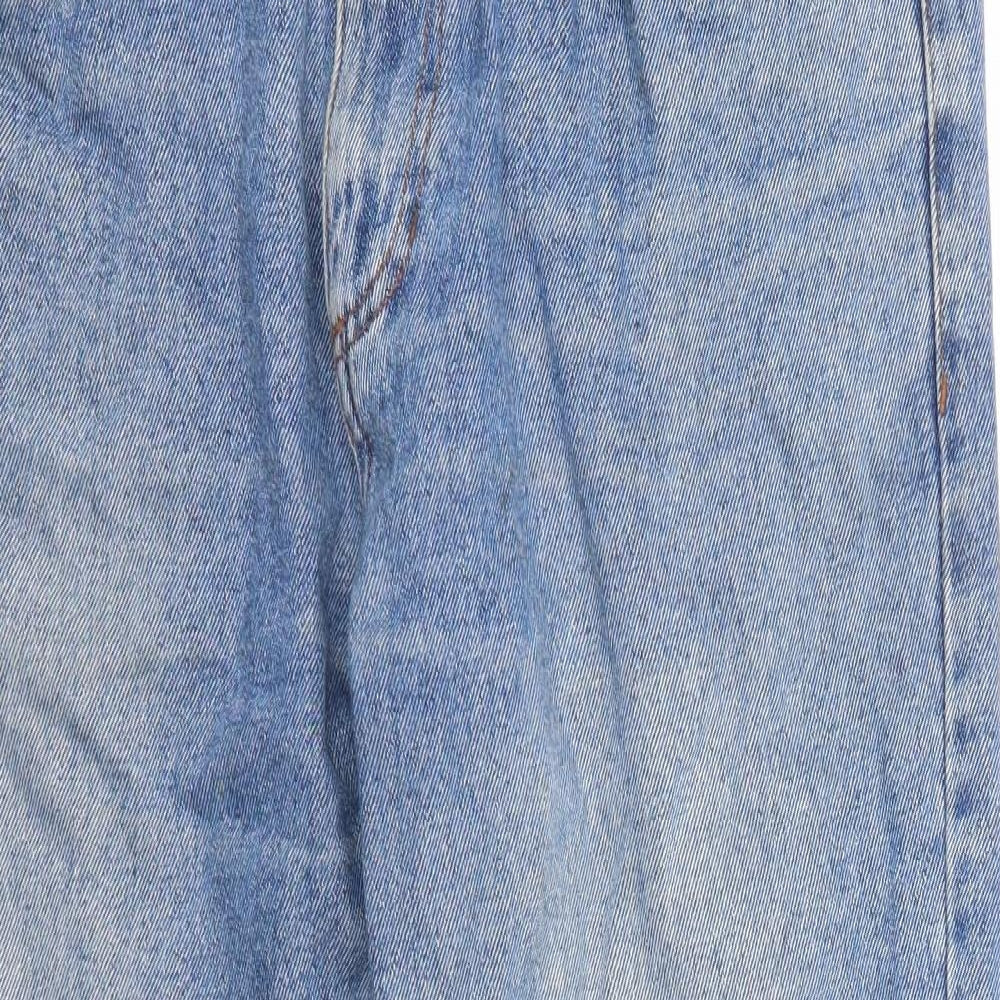 Cotton Traders Mens Blue Cotton Straight Jeans Size 34 in Regular Zip