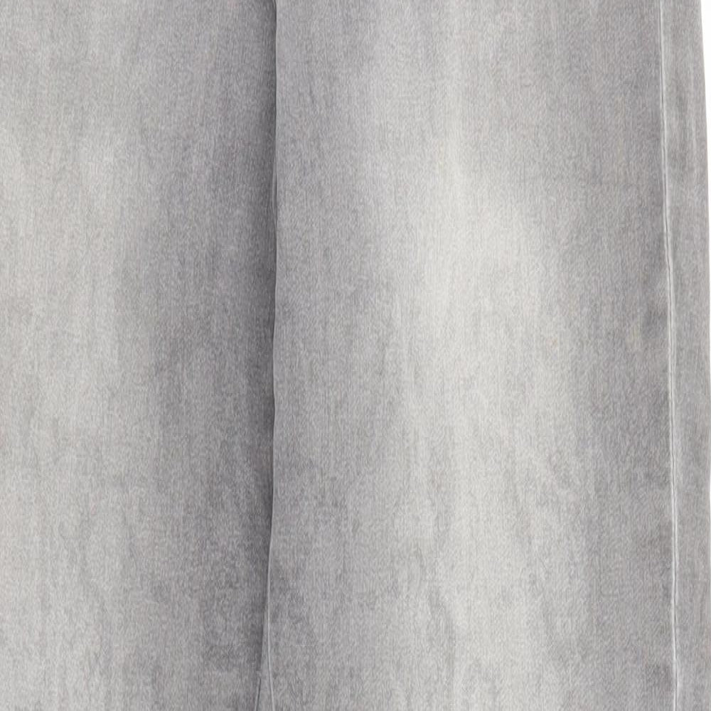 Marc Cain Womens Grey Animal Print Cotton Straight Jeans Size 27 in Regular Zip - Snakeskin pattern