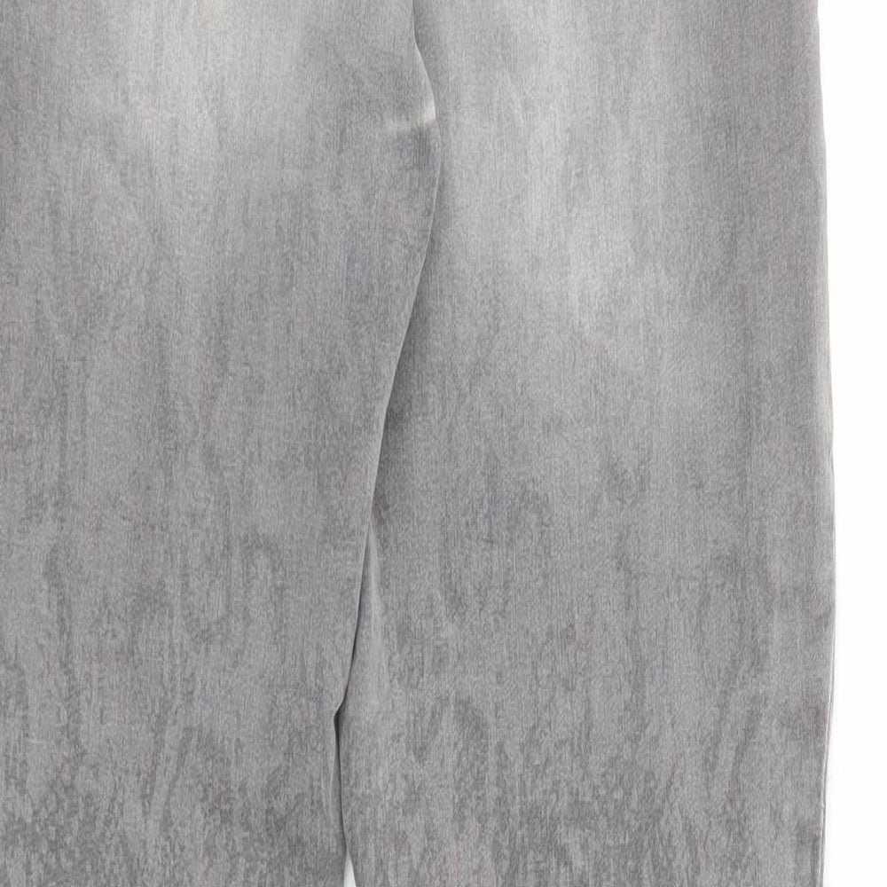 Marc Cain Womens Grey Animal Print Cotton Straight Jeans Size 27 in Regular Zip - Snakeskin pattern