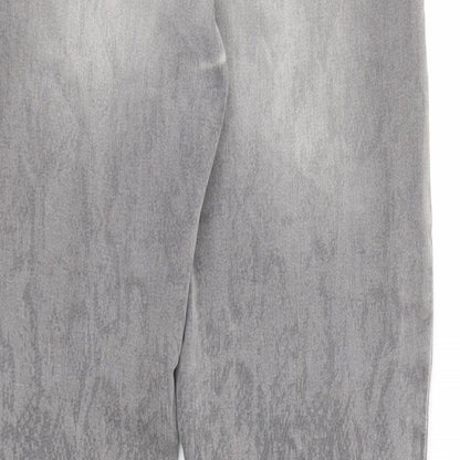 Marc Cain Womens Grey Animal Print Cotton Straight Jeans Size 27 in Regular Zip - Snakeskin pattern