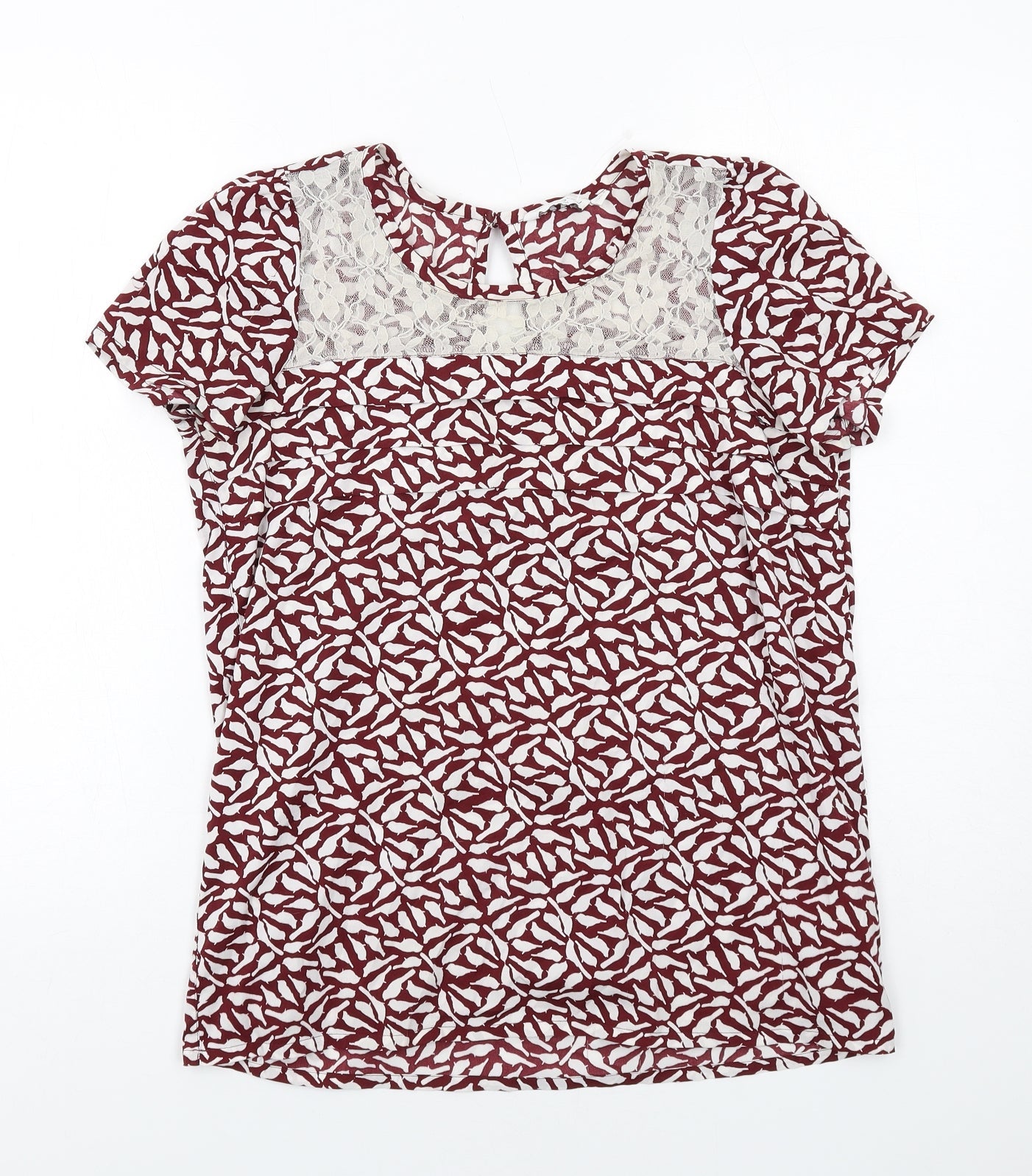 Womens UK Size 10 New Look Red Basic T-Shirt